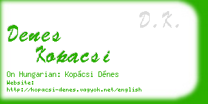 denes kopacsi business card
